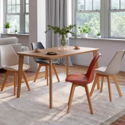Chaises terracotta, gris, beige style scandinave