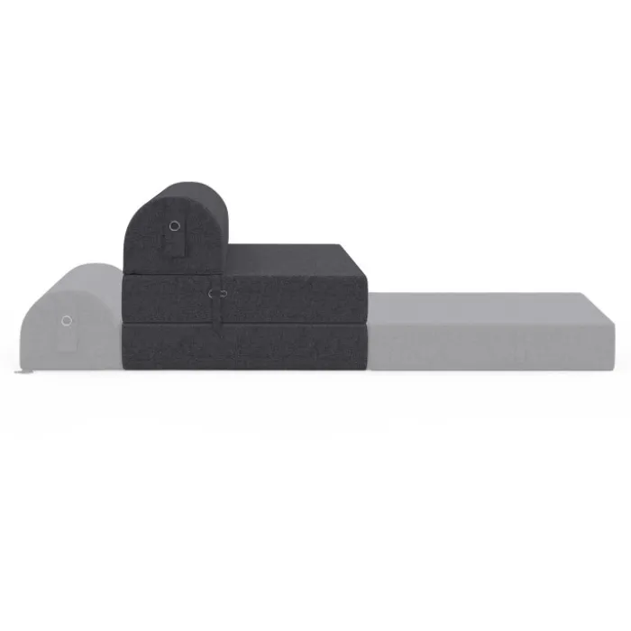 Chauffeuse convertible 1 place en tissu gris anthracite