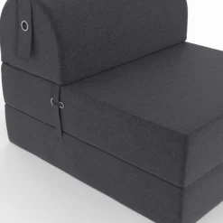 Chauffeuse convertible 1 place en tissu gris anthracite