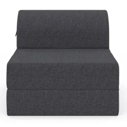 Chauffeuse convertible 1 place en tissu gris anthracite