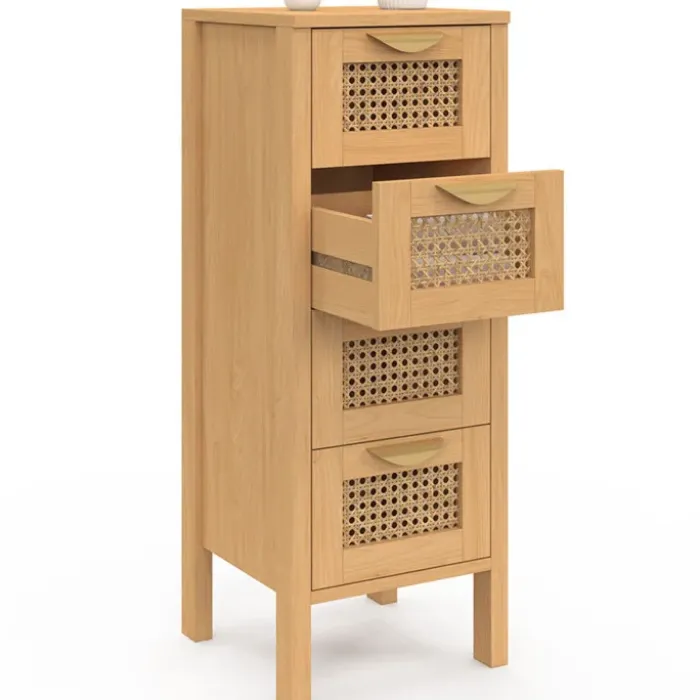 Chiffonnier cannage pour entrée et salle de bain