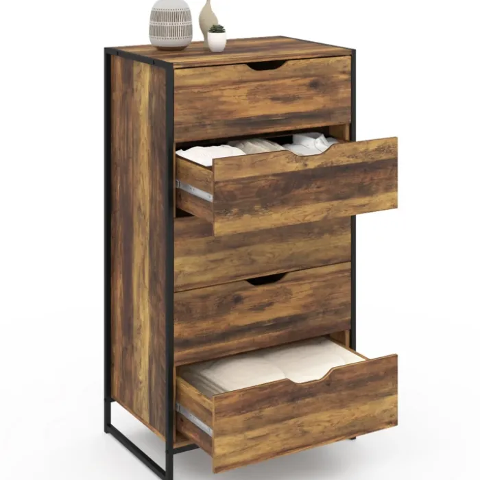 Chiffonnier design industriel 5 tiroirs