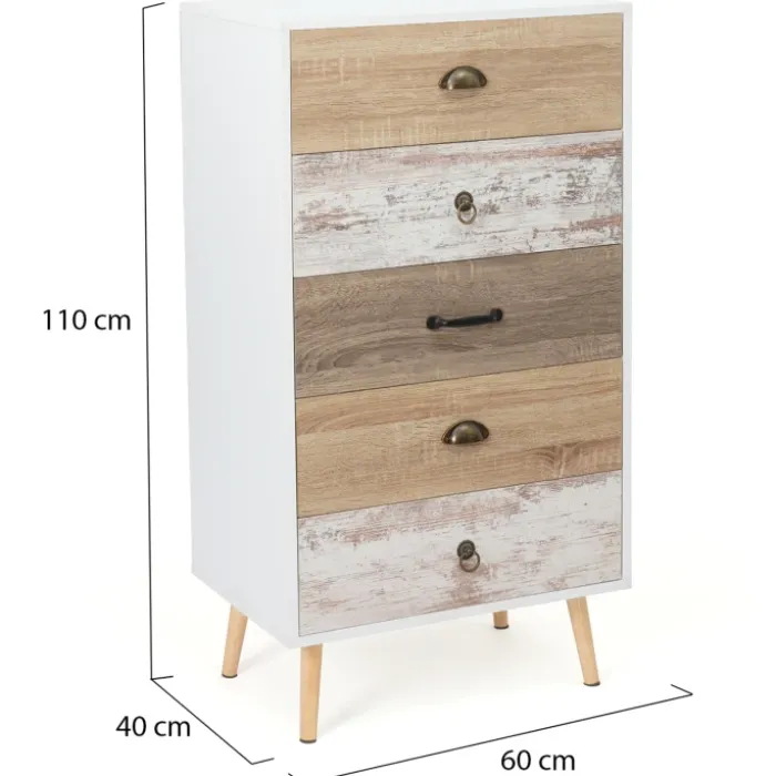 Chiffonnier scandinave 5 tiroirs