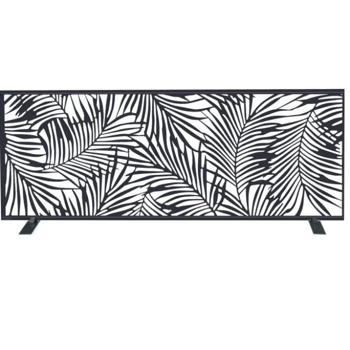 Claustra extérieur métal gris motif palmier