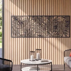 Claustra extérieur métal gris motif palmier