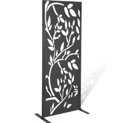 Claustra extérieur métal gris motif floral