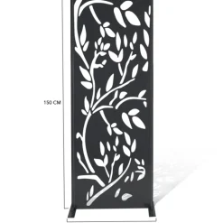 Claustra extérieur métal gris motif floral