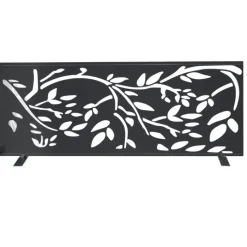 Claustra extérieur métal gris motif floral