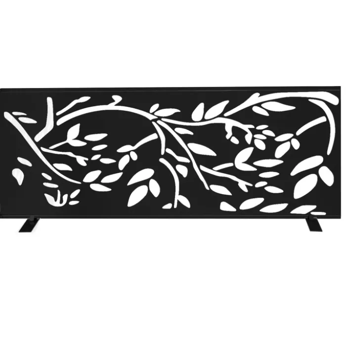 Claustra extérieur métal noir mat motif floral