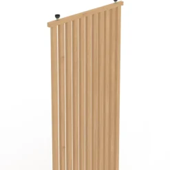 Cloison de séparation claustra 250 x 80 cm en tasseaux de bois coloris chêne