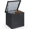 Coffre de jardin verrouillable en métal gris anthracite 200 L