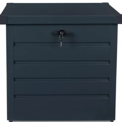 Coffre de jardin verrouillable en métal gris anthracite 200 L