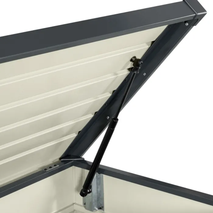 Coffre de jardin verrouillable en métal gris anthracite 600 L