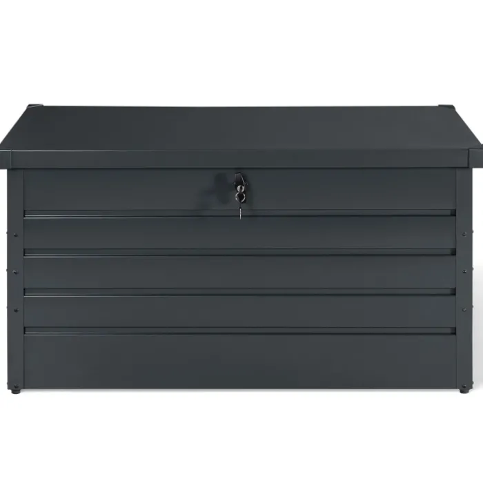Coffre de rangement extérieur étanche en métal gris 350 L