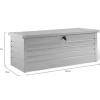 Coffre de rangement extérieur étanche en métal gris clair 600 L
