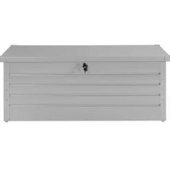 Coffre de rangement extérieur étanche en métal gris clair 600 L