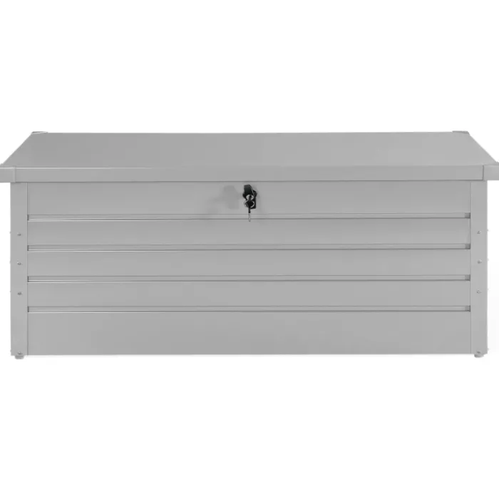 Coffre de rangement extérieur étanche en métal gris clair 600 L