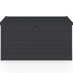 Coffre de rangement métal verrouillable gris anthracite pour jardin 1250L 175x95x90 cm