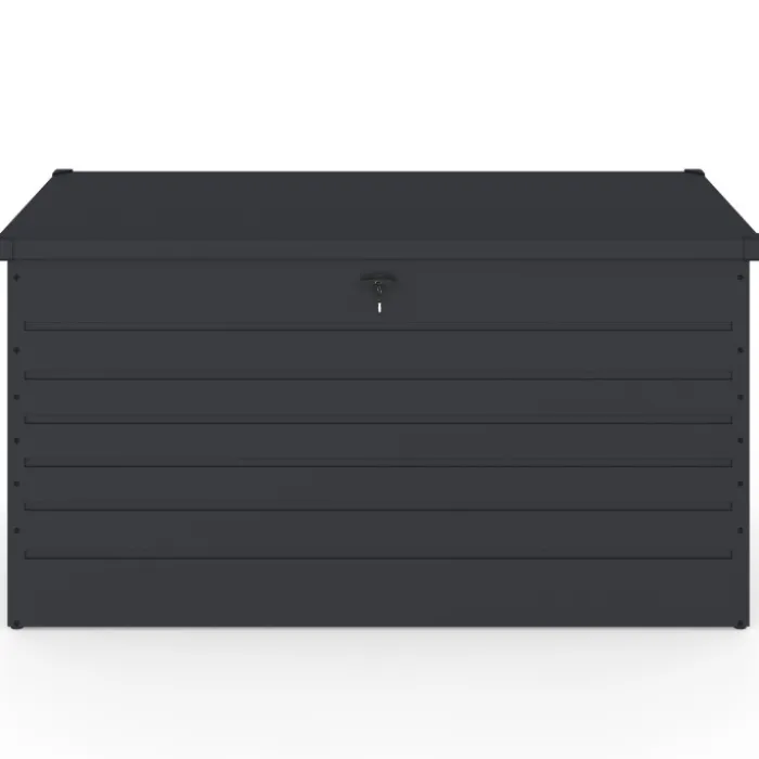 Coffre de rangement métal verrouillable gris anthracite pour jardin 1250L 175x95x90 cm