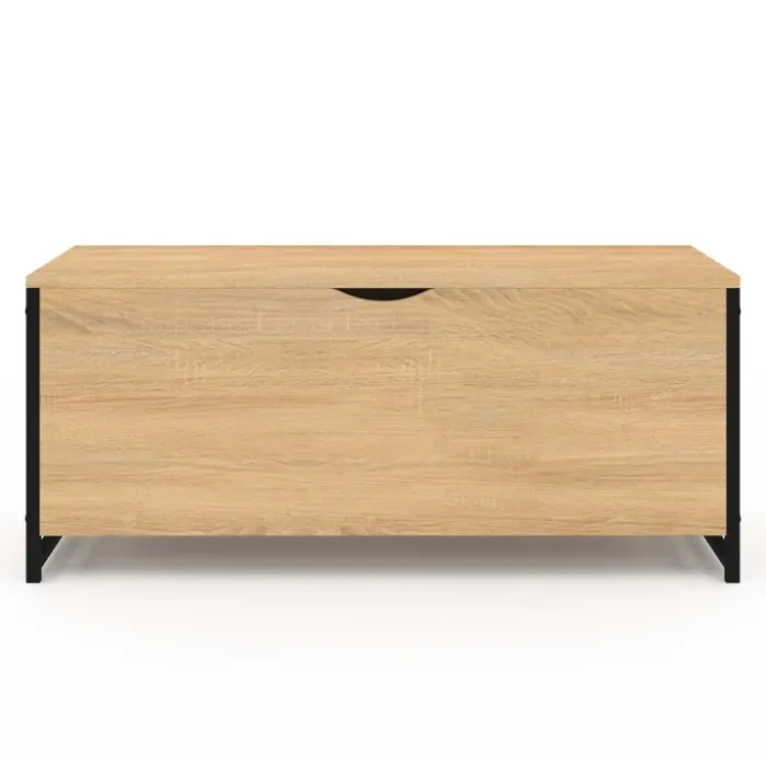Coffre de rangement style industriel bois et noir