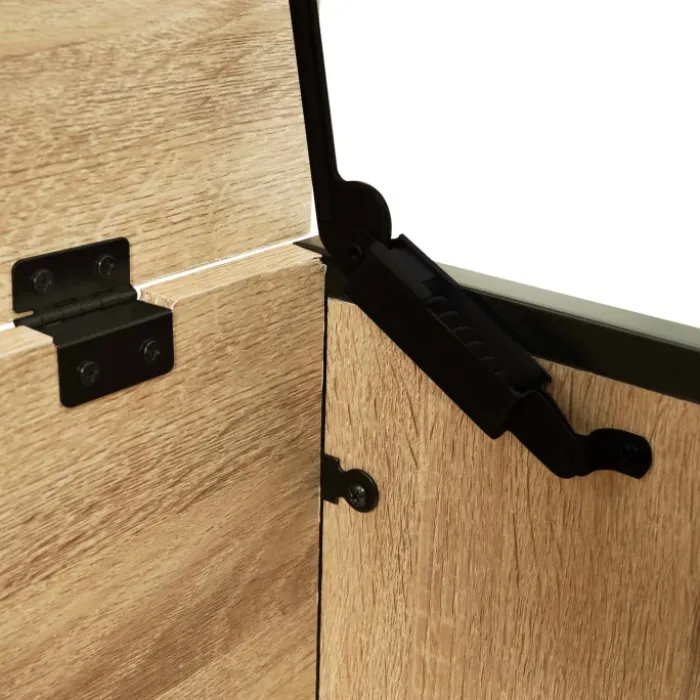 Coffre de rangement style industriel bois et noir