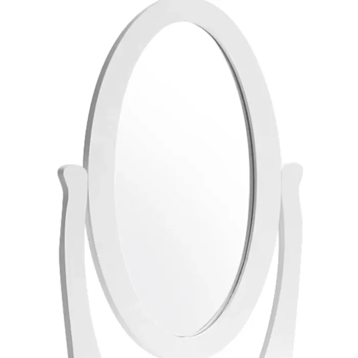 Coiffeuse blanche avec miroir et tabouret