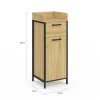 Colonne de rangement d'appoint salle de bain design industriel 1 tiroir 1 placard