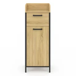 Colonne de rangement d'appoint salle de bain design industriel 1 tiroir 1 placard