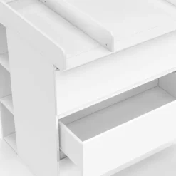 Commode à langer évolutive bois blanc 3 tiroirs et 2 étagères amovibles