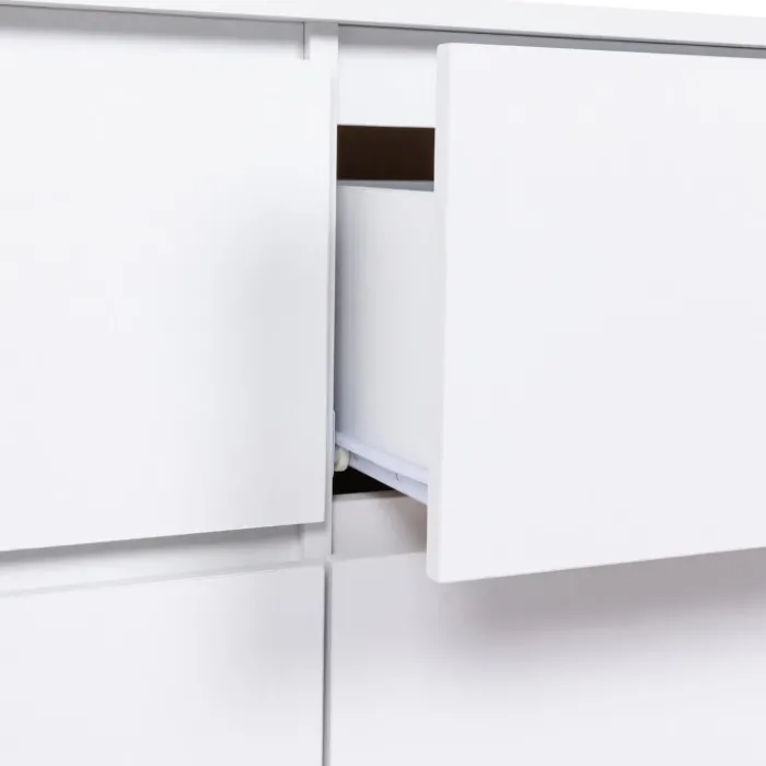 Commode 6 tiroirs 140 cm bois blanc