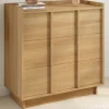 Commode 3 tiroirs 80 cm façon hêtre design minimaliste