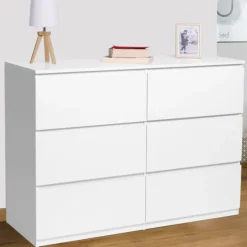 Commode 6 tiroirs blanche