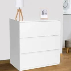 Commode 3 tiroirs blanche