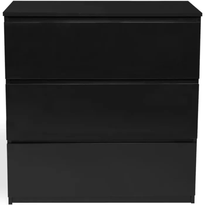 Commode 3 tiroirs design bois noir