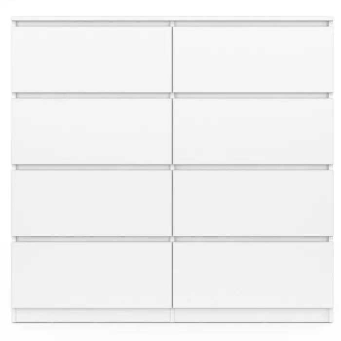 Commode 8 tiroirs en bois blanc 110 cm