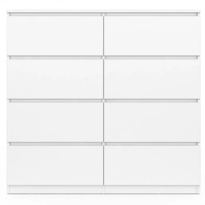 Commode 8 tiroirs en bois blanc 110 cm