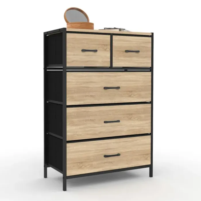 Commode 5 tiroirs en tissu industrielle