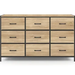 Commode avec 9 tiroirs en tissu