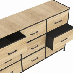 Commode avec 9 tiroirs en tissu