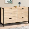 Commode design industriel 6 tiroirs 140 cm