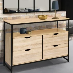 Commode industrielle 4 tiroirs et étagère