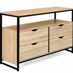 Commode industrielle 4 tiroirs et étagère