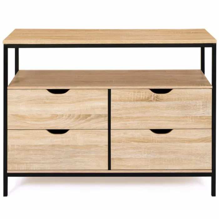 Commode industrielle 4 tiroirs et étagère