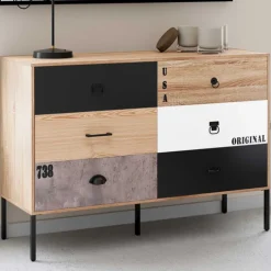 Commode industrielle 6 tiroirs dépareillés