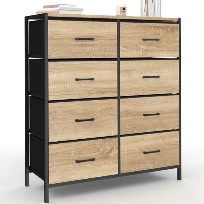 Commode industrielle avec 8 tiroirs en tissu