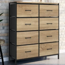 Commode industrielle avec 8 tiroirs en tissu
