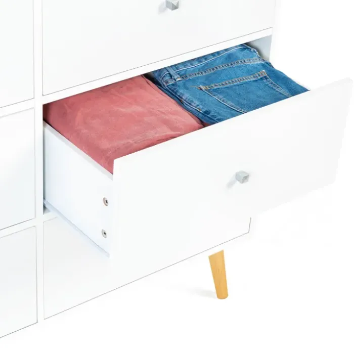 Commode scandinave 6 tiroirs bois blanc