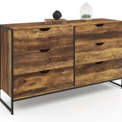 Commode XXL design industriel avec 6 tiroirs
