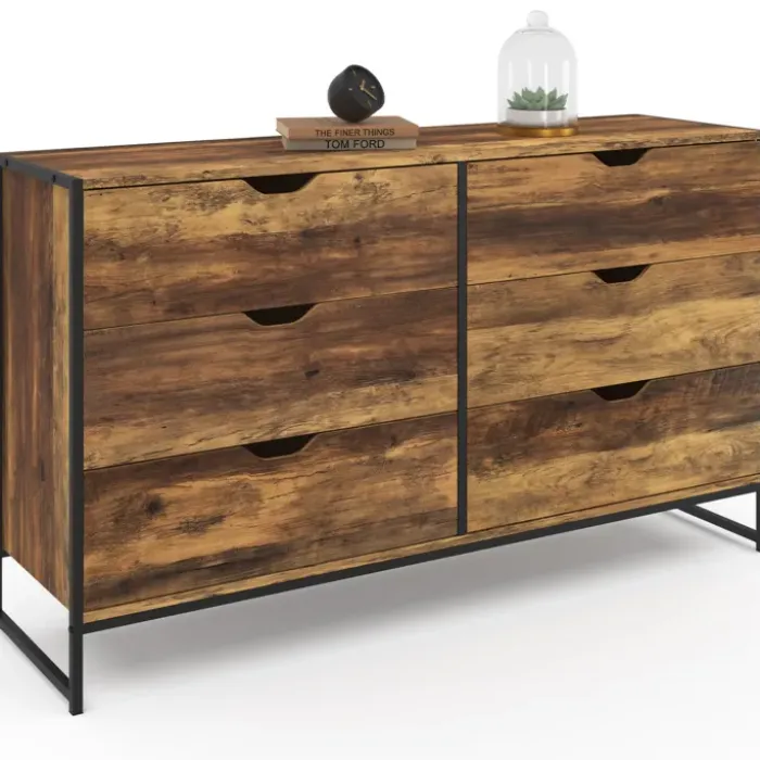 Commode XXL design industriel avec 6 tiroirs