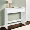 Console bois blanc 1 tiroir design moderne